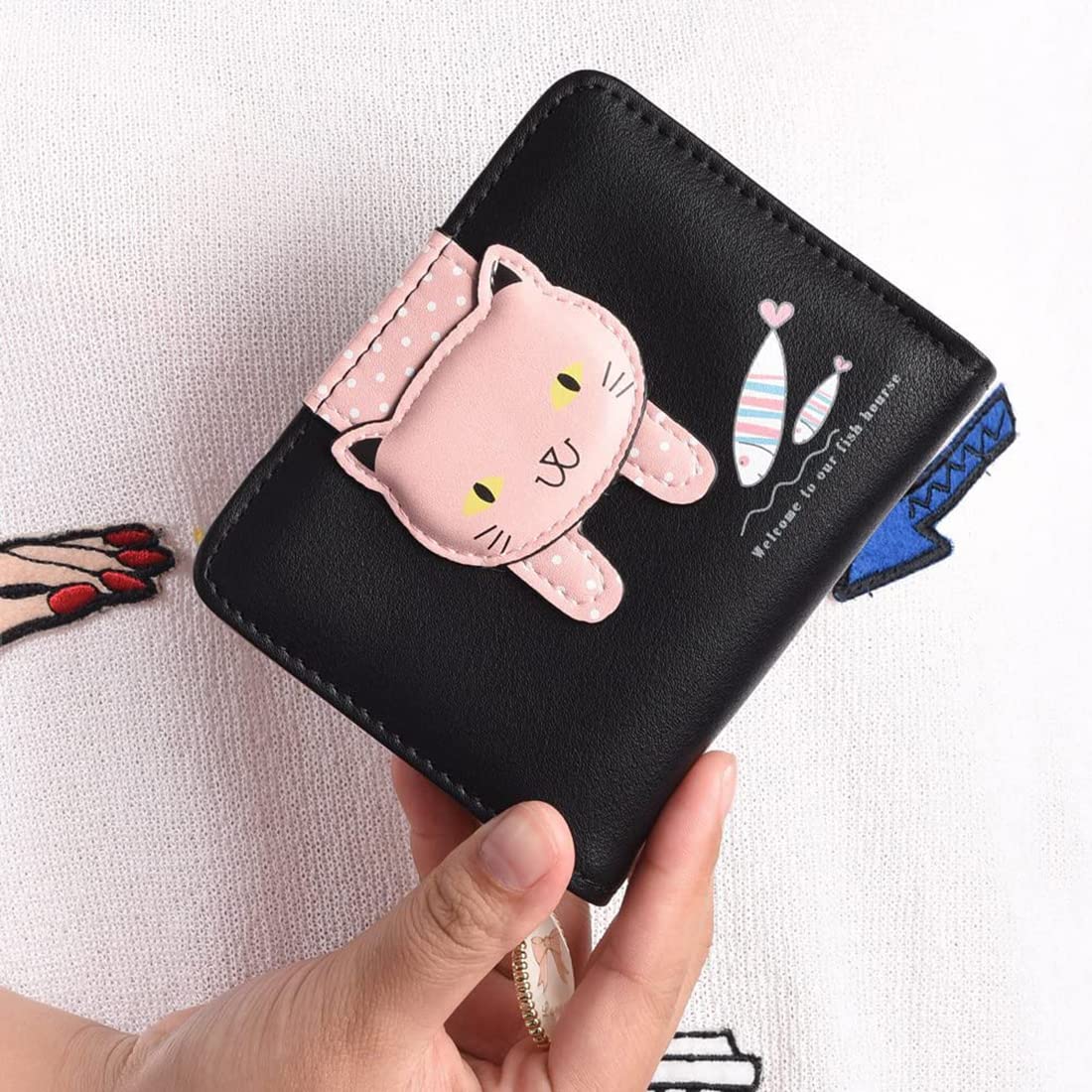 PALAY Small Wallets for Women Stylish Latest PU Leather Coins Zipper Pocket Handbags Purse for Girls with Rabbit-Shaped Metal Tassels Pendant Purse (Black) PALAY Small Wallets for Women Stylish Latest PU Leather Coins Zipper Pocket Handbags Purse for Girls with Rabbit-Shaped Metal Tassels Pendant Purse (Black)